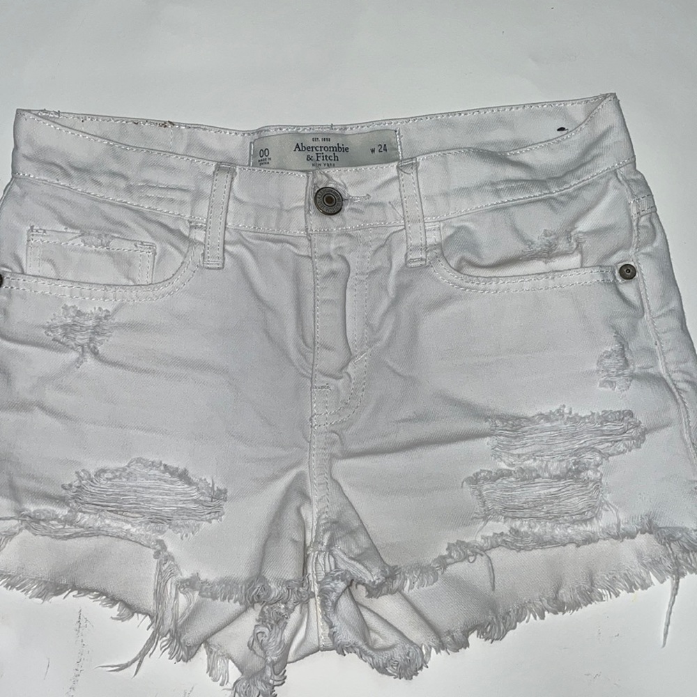 White jean shorts